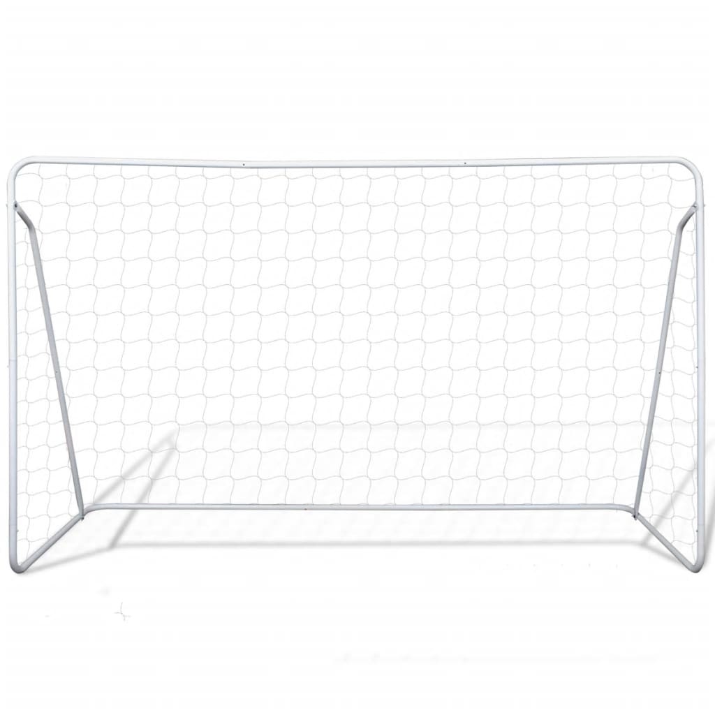 Soccer Goal Post Net Set Steel 240 x 90 x 150 cm